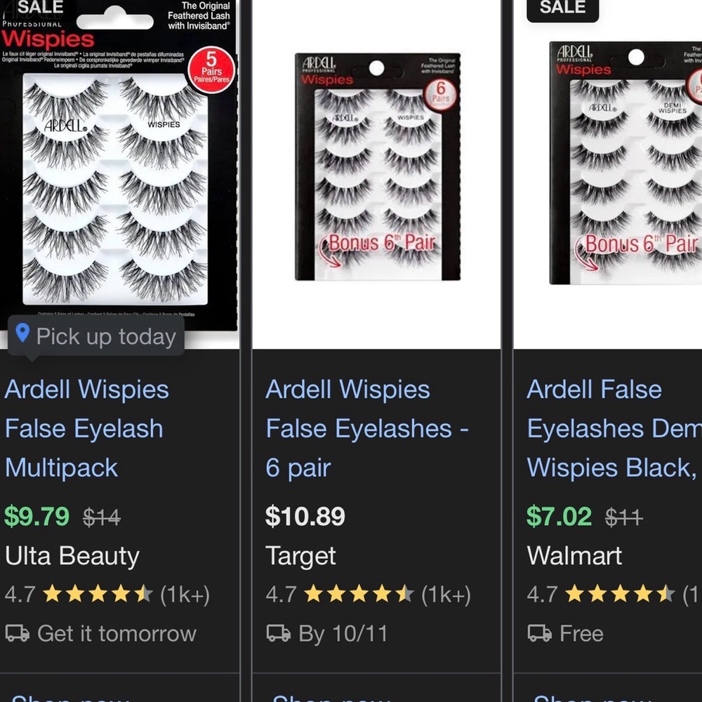(18 Pair for $25) Ardell Studio Effects Lashes in Black